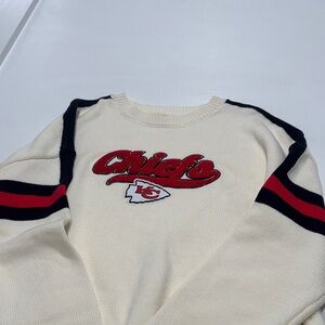 Stylish Cream Chiefs Crew Neck Sweater